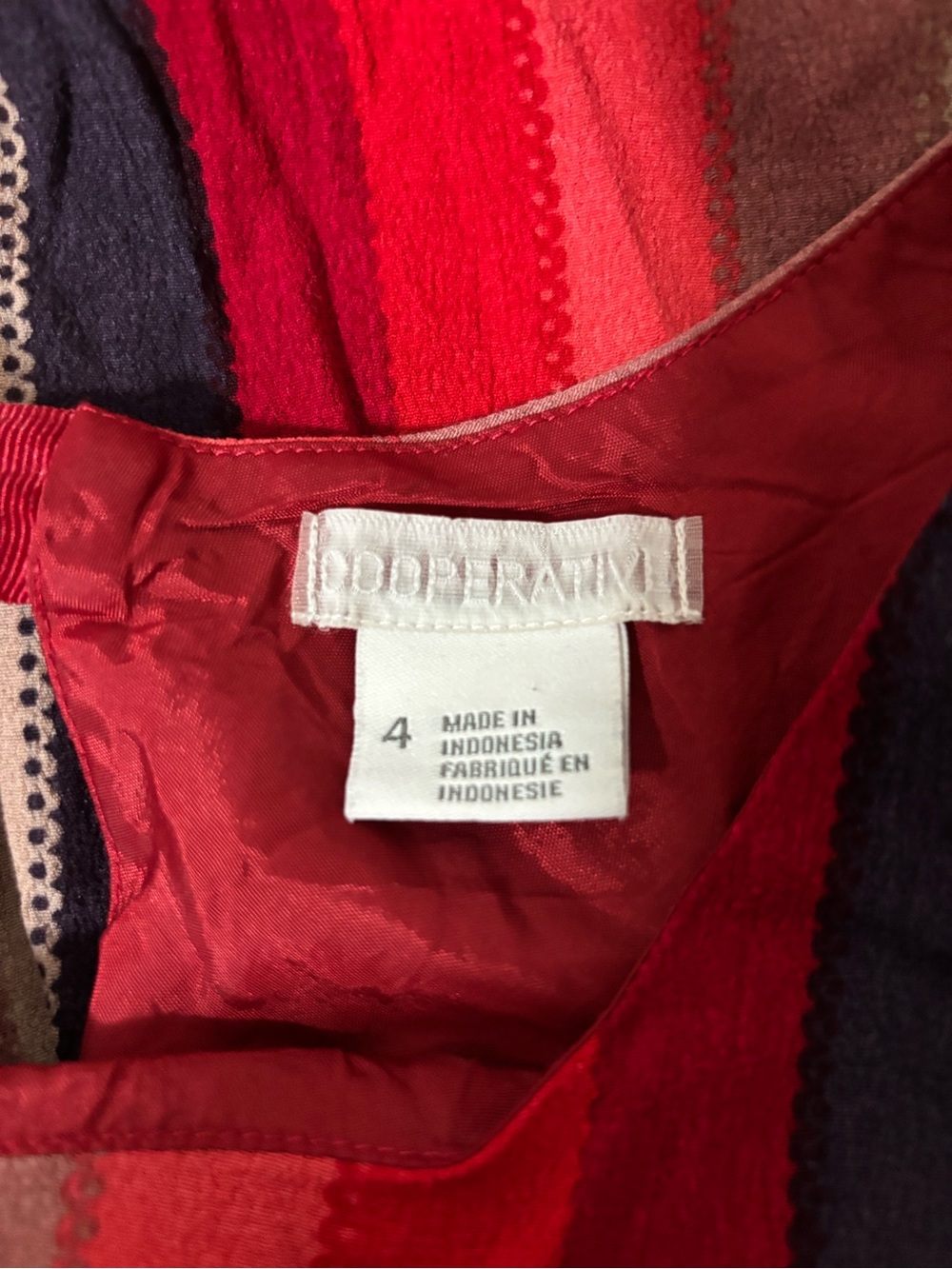Cooperative Girls Red, Pink and Navy Striped Sleeveless Dress - Picture 4 of 4